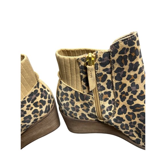 TOMS Sadie Suede Wedge in Leopard Size 6.5 Barbiecore Fall Fashion Cinnamon Girl - Picture 7 of 9